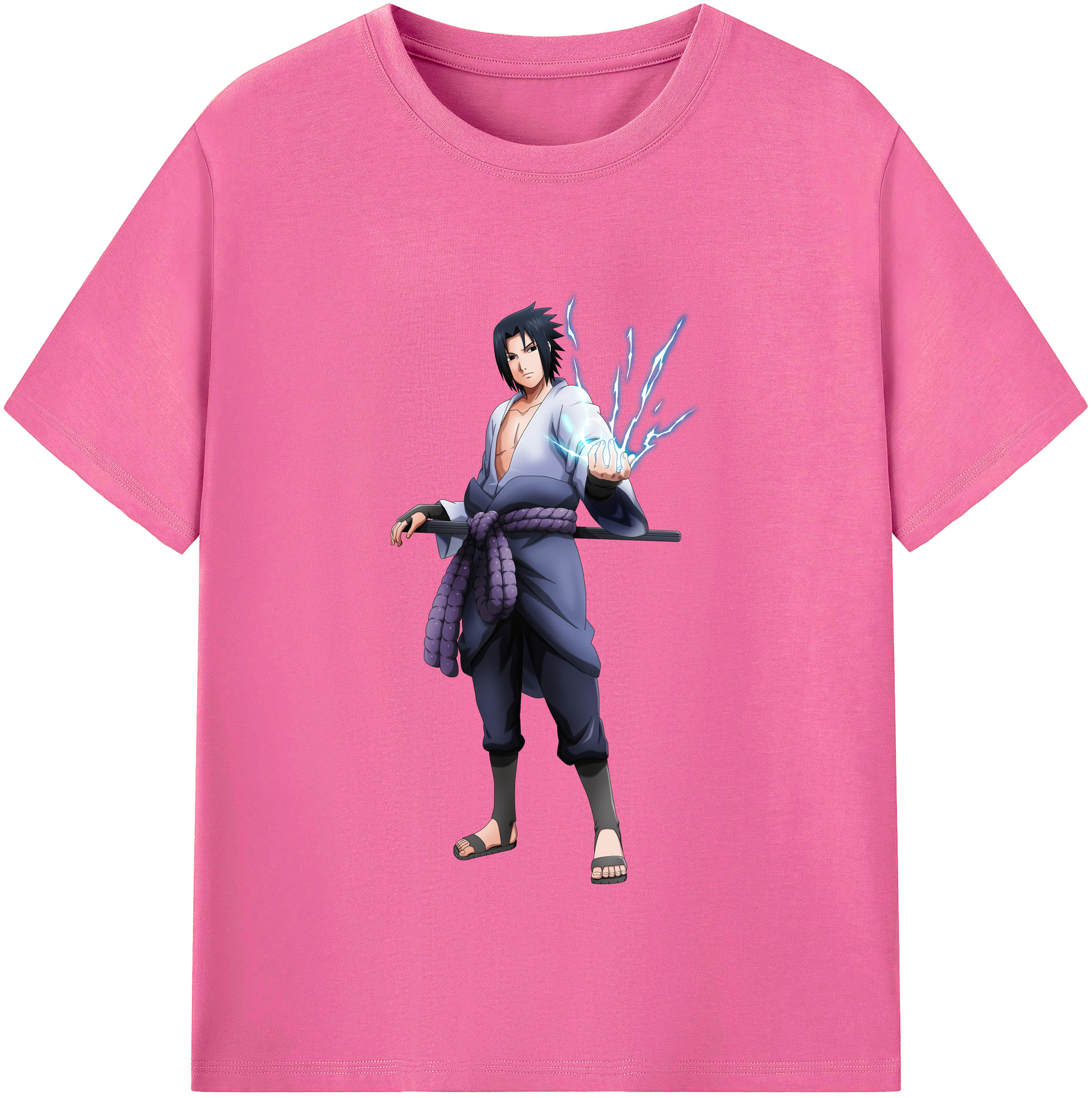 （画像用） NARUTO -ナルト- うちは サスケ Uchiha Sasuke レディースカジュアルプリントTシャツ（綿100％）
